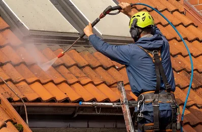 Démoussage et hydrofuge de toiture à Rompon