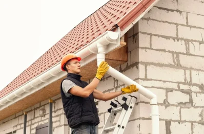 Pose et remplacement de gouttières à Rompon